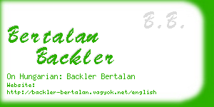 bertalan backler business card